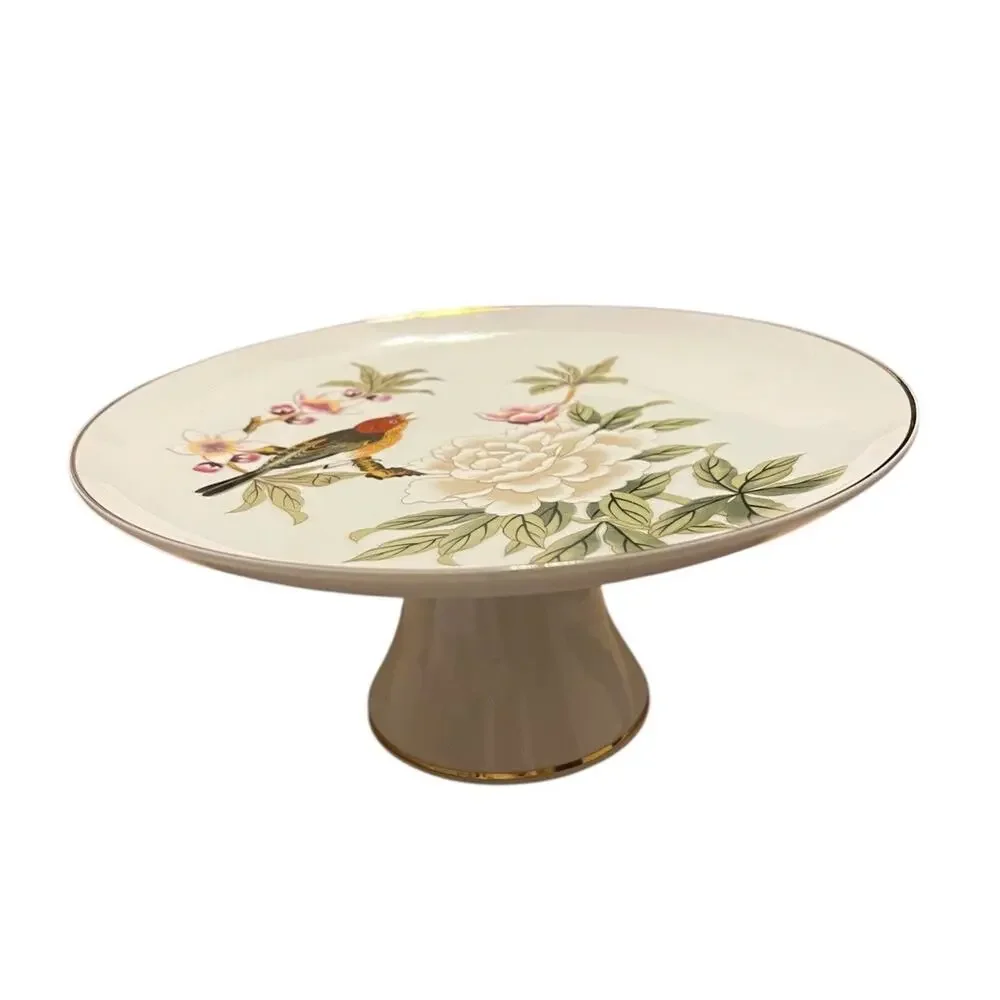 RARE VINTAGE SHAFFORD JAPAN CAKE STAND Chinese Garden Bird FAST SHIPPING 3040-35